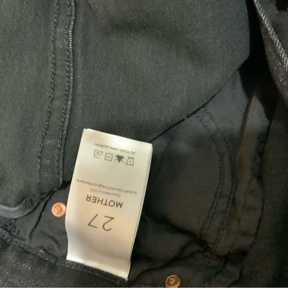 MOTHER Stunner Zip Ankle Step Fray Jeans Studded Size 27 Wrong Side Of The Track - Picture 10 of 11